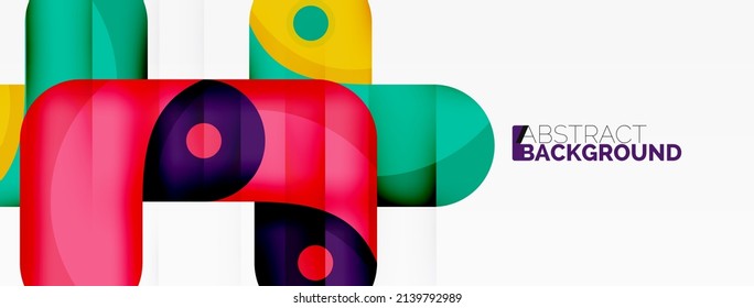 Creative geometric wallpaper. Round arrow shape minimal geometric background. Techno business template for wallpaper, banner, background or landing