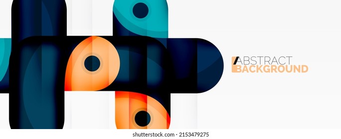 Creative geometric wallpaper. Round arrow shape minimal geometric background. Techno business template for wallpaper, banner, background or landing