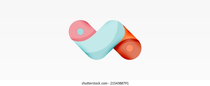 Creative geometric wallpaper. Round arrow shape minimal geometric background. Techno business template for wallpaper, banner, background or landing