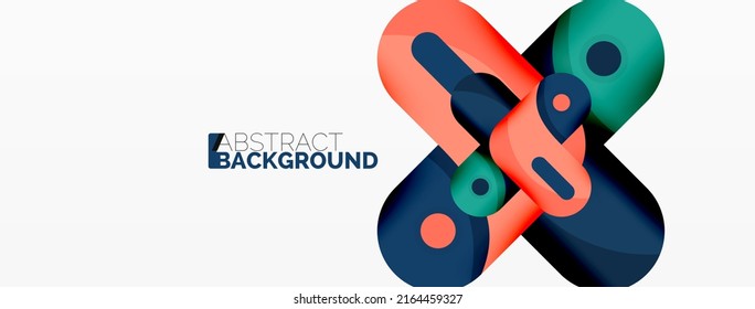 Creative geometric wallpaper. Round arrow shape minimal geometric background. Techno business template for wallpaper, banner, background or landing