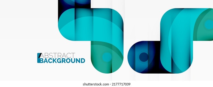 Creative geometric wallpaper. Round arrow shape minimal geometric background. Techno business template for wallpaper, banner, background or landing