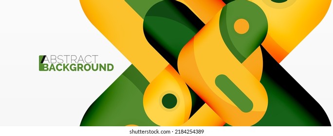 Creative geometric wallpaper. Round arrow shape minimal geometric background. Techno business template for wallpaper, banner, background or landing