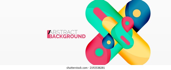 Creative geometric wallpaper. Round arrow shape minimal geometric background. Techno business template for wallpaper, banner, background or landing