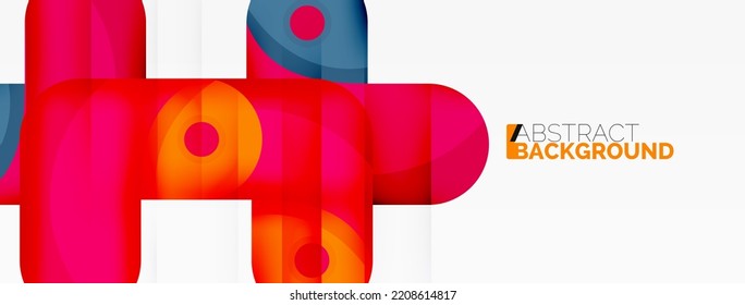 Creative geometric wallpaper. Round arrow shape minimal geometric background. Techno business template for wallpaper, banner, background or landing