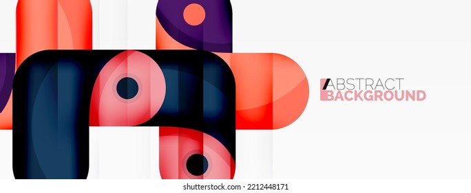 Creative geometric wallpaper. Round arrow shape minimal geometric background. Techno business template for wallpaper, banner, background or landing