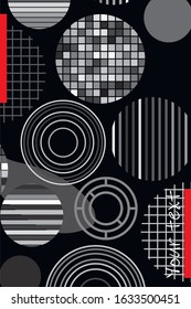 Creative geometric wallpaper. Trendy circle shapes composition. Eps10 vector