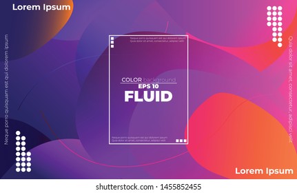 Creative geometric wallpaper. Trendy fluid flow gradient shapes composition. Applicable for gift card,  Poster on wall poster template,  landing page, ui, ux ,coverbook,  baner, social media posted