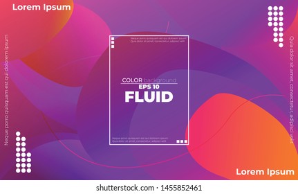 Creative geometric wallpaper. Trendy fluid flow gradient shapes composition. Applicable for gift card,  Poster on wall poster template,  landing page, ui, ux ,coverbook,  baner, social media posted