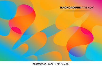  Papel de pared geométrico creativo. Composición de formas de degradado de flujo de fluido de moda. Fondo de Visual Supply Company para tarjeta de regalo, plantilla de póster en pared, página de inicio, ui, ux, coverbook, baner, 