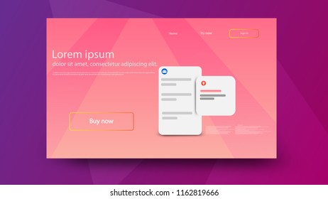 Creative geometric wallpaper. Trendy gradient shapes composition. Minimalistic colorful landing page.Eps10 vector.