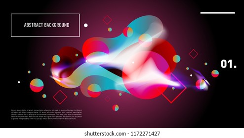 Creative geometric wallpaper. Trendy gradient fluid and liquid shapes composition. Eps10 vector.