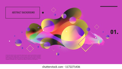 Creative geometric wallpaper. Trendy gradient fluid and liquid shapes composition. Eps10 vector.
