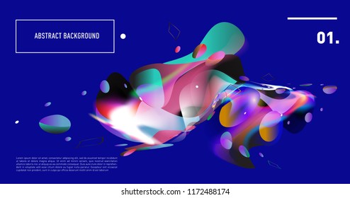 Creative geometric wallpaper. Trendy gradient fluid and liquid shapes composition. Eps10 vector.