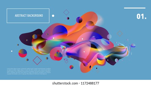 Creative geometric wallpaper. Trendy gradient fluid and liquid shapes composition. Eps10 vector.
