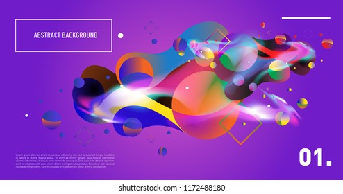 Creative geometric wallpaper. Trendy gradient fluid and liquid shapes composition. Eps10 vector.