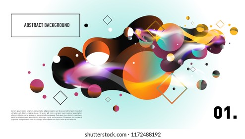 Creative geometric wallpaper. Trendy gradient fluid and liquid shapes composition. Eps10 vector.