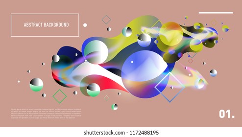 Creative geometric wallpaper. Trendy gradient fluid and liquid shapes composition. Eps10 vector.