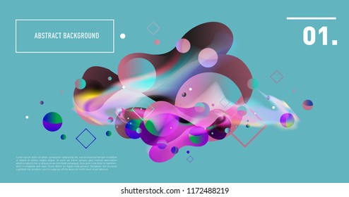Creative geometric wallpaper. Trendy gradient fluid and liquid shapes composition. Eps10 vector.