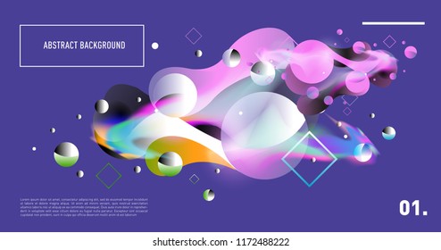 Creative geometric wallpaper. Trendy gradient fluid and liquid shapes composition. Eps10 vector.