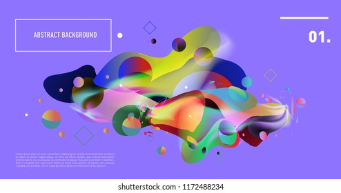 Creative geometric wallpaper. Trendy gradient fluid and liquid shapes composition. Eps10 vector.