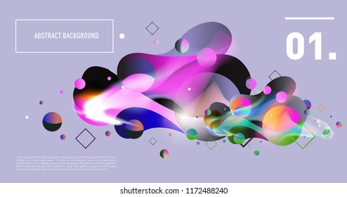 Creative geometric wallpaper. Trendy gradient fluid and liquid shapes composition. Eps10 vector.