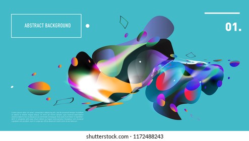 Creative geometric wallpaper. Trendy gradient fluid and liquid shapes composition. Eps10 vector.