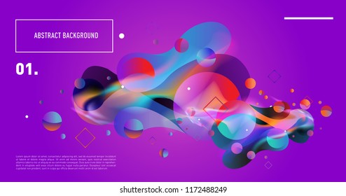 Creative geometric wallpaper. Trendy gradient fluid and liquid shapes composition. Eps10 vector.