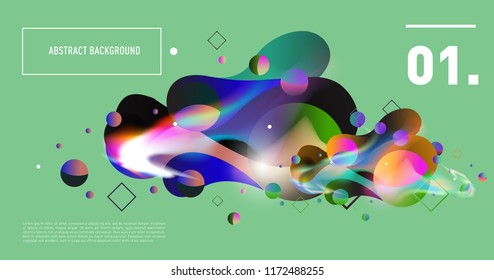 Creative geometric wallpaper. Trendy gradient fluid and liquid shapes composition. Eps10 vector.