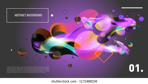 Creative geometric wallpaper. Trendy gradient fluid and liquid shapes composition. Eps10 vector.