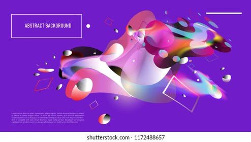 Creative geometric wallpaper. Trendy gradient fluid and liquid shapes composition. Eps10 vector.
