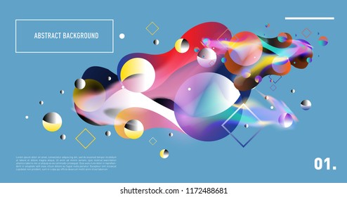Creative geometric wallpaper. Trendy gradient fluid and liquid shapes composition. Eps10 vector.
