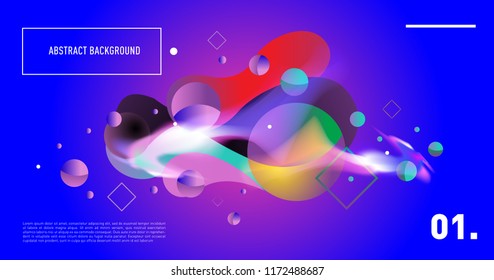 Creative geometric wallpaper. Trendy gradient fluid and liquid shapes composition. Eps10 vector.
