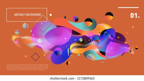 Creative geometric wallpaper. Trendy gradient fluid and liquid shapes composition. Eps10 vector.