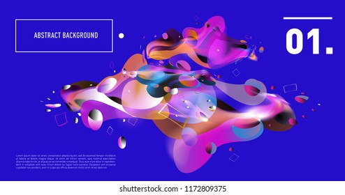 Creative geometric wallpaper. Trendy gradient fluid and liquid shapes composition. Eps10 vector.