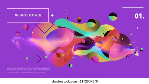 Creative geometric wallpaper. Trendy gradient fluid and liquid shapes composition. Eps10 vector.