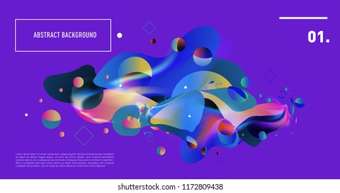 Creative geometric wallpaper. Trendy gradient fluid and liquid shapes composition. Eps10 vector.