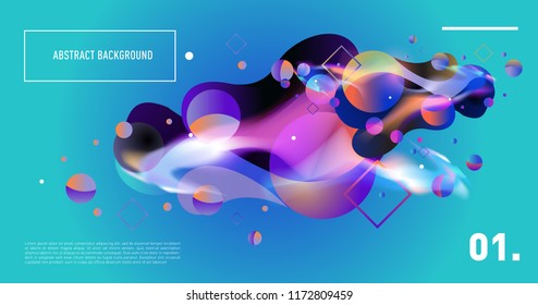 Creative geometric wallpaper. Trendy gradient fluid and liquid shapes composition. Eps10 vector.