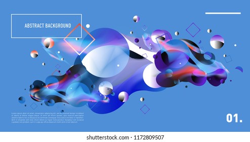 Creative geometric wallpaper. Trendy gradient fluid and liquid shapes composition. Eps10 vector.