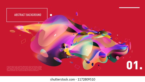 Creative geometric wallpaper. Trendy gradient fluid and liquid shapes composition. Eps10 vector.