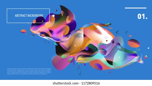 Creative geometric wallpaper. Trendy gradient fluid and liquid shapes composition. Eps10 vector.