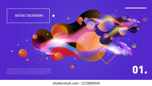 Creative geometric wallpaper. Trendy gradient fluid and liquid shapes composition. Eps10 vector.