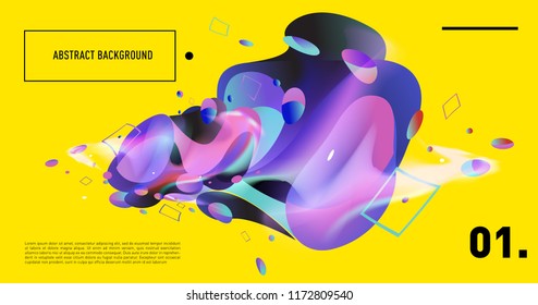 Creative geometric wallpaper. Trendy gradient fluid and liquid shapes composition. Eps10 vector.