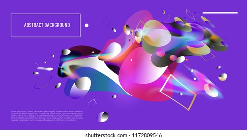 Creative geometric wallpaper. Trendy gradient fluid and liquid shapes composition. Eps10 vector.