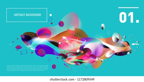 Creative geometric wallpaper. Trendy gradient fluid and liquid shapes composition. Eps10 vector.