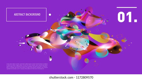 Creative geometric wallpaper. Trendy gradient fluid and liquid shapes composition. Eps10 vector.