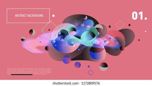 Creative geometric wallpaper. Trendy gradient fluid and liquid shapes composition. Eps10 vector.