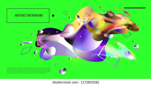 Creative geometric wallpaper. Trendy gradient fluid and liquid shapes composition. Eps10 vector.