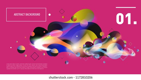 Creative geometric wallpaper. Trendy gradient fluid and liquid shapes composition. Eps10 vector.