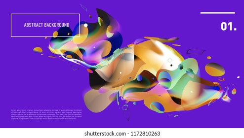 Creative geometric wallpaper. Trendy gradient fluid and liquid shapes composition. Eps10 vector.