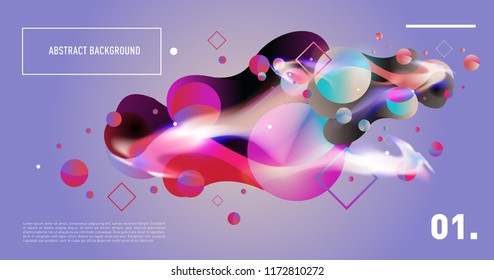 Creative geometric wallpaper. Trendy gradient fluid and liquid shapes composition. Eps10 vector.